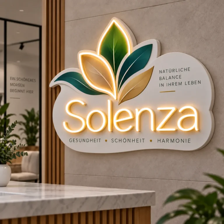 Beleuchtetes Logo-Schild für Spa, Beauty und ganzheitliche Gesundheitskonzepte