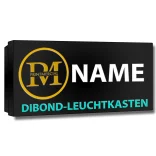 Schwarzer Werbekasten SLIM, sichtbares LED-Schild für die Fassade