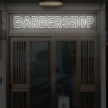 Led schriftzug Barbershop weiss 1