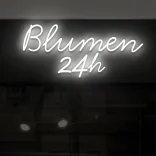 Led schriftzug Blumen 24h weiss 1