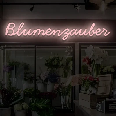 Led schriftzug Blumenzauber hellrosa 5