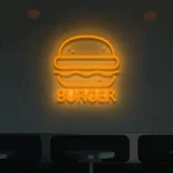 Led schriftzug Burger orange 4