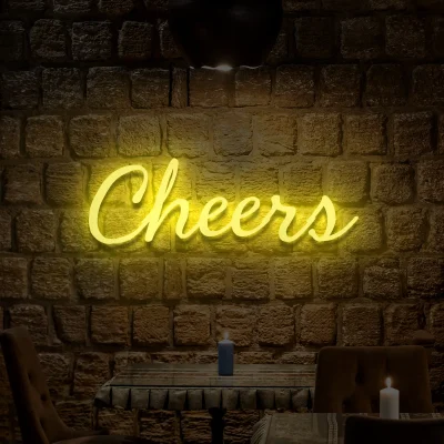 Led schriftzug Cheers gelb 7