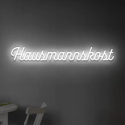 Led schriftzug Hausmannskost weiss 1