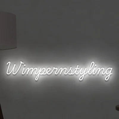 Led schriftzug Wimpernstyling weiss 1
