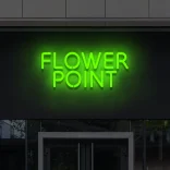 Leuchtschrift Flower point gruen 6