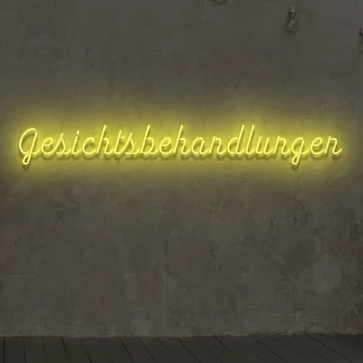 Leuchtschrift Gesichtsbehandlungen gelb 7