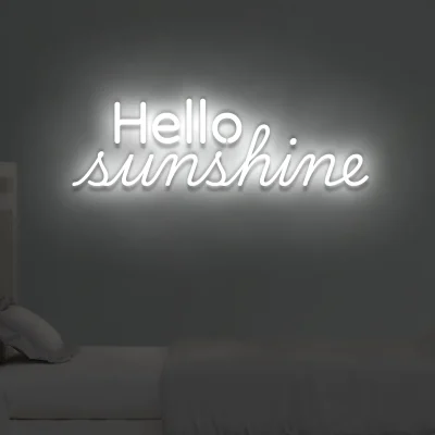 Leuchtschrift Hello sunshine weiss 9