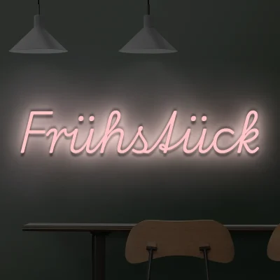 Neon schriftzuege Fruehstueck hellrosa 5