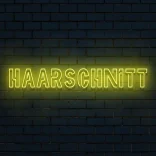 Neon schriftzuege Haarschnitt gelb 7