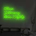 neon-schriftzuege-ohne-schmerz-kein-erfolg-gruen 1