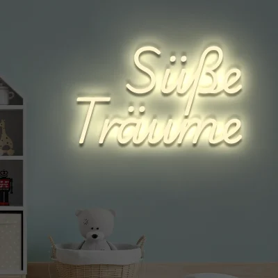 Neon schriftzuege Suesse traume beige 9