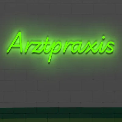 neon-schriftzug-arztpraxis-gruen 1