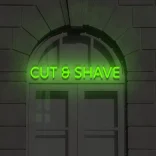 Neon schriftzug Cut Shave gruen 6