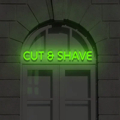Neon schriftzug Cut Shave gruen 6
