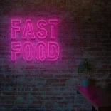 Neon schriftzug Fast food rosa 8