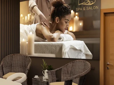 Personalisiertes Glasbild Spa – Entspannung und Wellness-Motiv auf Glas