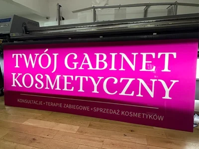 Leuchtendes Werbeschild Twój Gabinet Kosmetyczny in Pink
